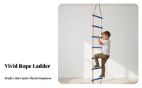 Anti-Slip Rungs Kids Climbing Ladder Easy to Grip Colorful Hanging Ladder Long-Lasting Outdoor Play Equipment Portable for Toddlers, Parents, Adults, Kindergarten, Playroom, Backyard, Adventure Gym