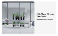Includes Drip Trays Multi-Level Rolling Plant position indoor/Outdoor Use Multi-Tier Plant Stand Mobile with casters Pot Rack Adjustable Arms for Gardeners, Apartment Dwellers, Balcony, Garden, Living Room, Entryway