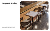 Southeast Asian Design Upholstered Rattan Bench Sturdy and Long-Lasting Commercial Furniture Comfortable Upholstery Restaurant Seating Easy to Clean for Cafe Owners, Interior Designers, Hospitality Managers, Restaurants, Cafes, Tea Houses