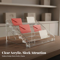 Acrylic Card Display Rack Tiered Design Multi-Tier Display Rack Space-Saving