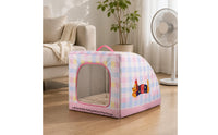 Soft-Sided Pet House Padded Cooling Pet House Transparent Window for Dogs, Cats, Indoors