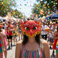Dragon Mask Lightweight Dragon Mask with Horns Realistic Soft for Cosplayers, Cosplay, Costume Parties