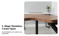 Integrated shelving unit L-Shaped Desk with Hutch Space-Saving Computer Workstation Large Storage Capacity Office Furniture Spacious Desktop for Students, Home Workers, Teenagers, Study Room, Bedroom