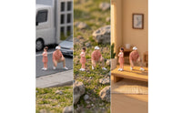 2 Pieces Father and Daughter Figurines 1/64 Detailed Miniature People Figurines Colorful Miniature People Figures for Collectors