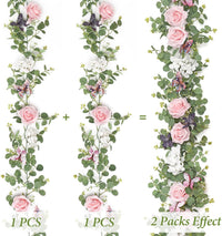 Artificial Rose Vine with Butterfly Pendant for DIY Decor