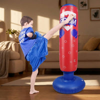 Inflatable Striking Column 125 Cm Inflatable Punching Bag Quick Setup Freestanding Punch Bag for Kids, Children, Playroom, Living Room, Home Gym