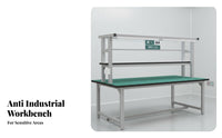 Anti Workbench With Light ESD-Protected Work Table Thickened Frame Cleanroom Work Table for Engineers, Repair Professionals, Factory, Job Site