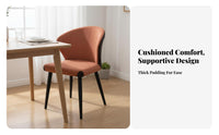 Wear-Resistant Upholstered Side Chair Ergonomic Backrest Curved Back Side Chair Soft Padded Cushion Dining Seat Anti-Slip Foot Pads for Homeowners, Restaurant Owners, Interior Designers, Living Room, Kitchen, Cafe, Office