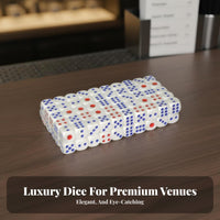 100 Pieces Bulk Pack Plastic Dot Dice Commercial Grade White Dice Black Dots Long-Lasting White Number Cubes Easy to Read for Party Goers, Board Gamers, Taverns, Parties, Classrooms, Classroom