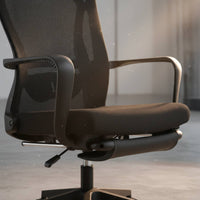 Reclining Office Chair Footrest Reclining Desk Chair Curved Armrests Furniture