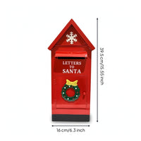 Christmas Mailbox Tabletop Mailbox with Wreath Decoration Decorations Outdoor Letter Box Cover Long-Lasting for Mantel, Entryway