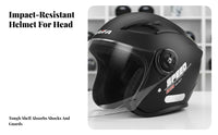 Motorcycle Half Helmet 3C Certified Wide-Visibility Face Helmet Four-Season Head Protection for Adults, ATV Riders, Commuting, Daily Commute