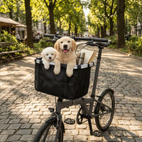 Bike Front Basket with Handles Collapsible Foldable Bike Basket with Zipper Soft-Sided Lightweight for Commuters