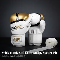 Hook and Loop Closure Boxing Gloves Long-Lasting PU Leather Boxing Training Gloves Wide Wrist Support Sparring Mitts Shock Absorbing for Children, Women, Beginners, Home Workout