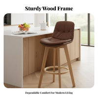 Modern Design rotating Counter Stool with Backrest Built-in Footrest High Chair Padded Seat Seating Furniture Ergonomic for Cafe Owners, Homeowners, Renters, Reception Area, Bistro, Kitchen, Dining Room