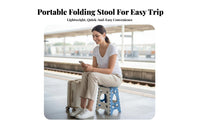 Space-Saving Foldable Plastic Stool with Handle space-efficient Storage Foldable foundation Stool Quick Folding Portable Seating Lightweight for Commuters, Children, Queueing, on-the-on the move, Outdoor, Kitchen