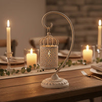 Hollow Iron Candle holder Christmas Themed Candle Lantern for Dining Table