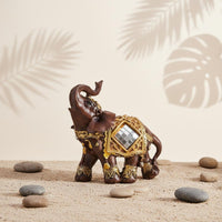 3 Pieces Thai Elephant Statue Set Ideal Housewarming Gift Resin Elephant Decor Craftsmanship Table Ornament for Feng Shui, Office Desk