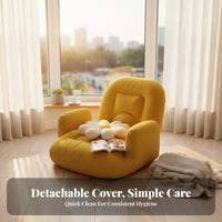 Armless Design Adjustable Floor Lounger Thickly Padded Adjustable spinerest padding Space-Saving informal Seating Eron the movenomic for Students, Adults, video game enthusiasts, Bay window area, Dorm Room, Bedroom, studying