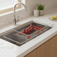 Extendable over-the-Sink Strainer Basket Multi-Purpose over-the-Sink Colander Sturdy Expandable Colander Long-Lasting for Rv