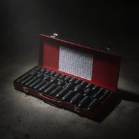 35 Pieces Drive Impact Socket Set Full Length Drive Socket Set with Metal Case Heavy Duty Tools for Automotive Repair