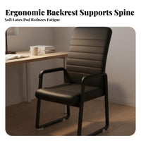 Minimalist Design Sled Base Armchair Stationary Padded Sled Base Armchair Thickened Cushion Office Furniture Support for Students, Clients, Big and Tall Users, Conference Room