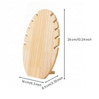 Slotted Flame Shaped Jewelry Stand Upright Wood Necklace Holder Unfinished Necklace Holder Angled Base