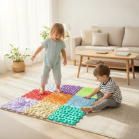 9 Pieces Foot Textured Floor Tile Textured Sensory Tile for Playrooms