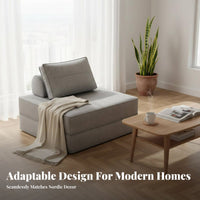 Double-PurposeUse Foldable cuboid Lounger Space-Saving Fold-extendable Sleeper Lounger Multi-Functional Design changeable Seating Minimalist aesthetic & aesthetic for Apartment Dwellers, Students, Young Adults, Small areas, Living Room, Bedroom