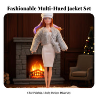 4 Pieces 11 Inch Doll Clothes Complete Look 4 Piece Doll Outfit Stylish Design Miniature Outfits for Girls, Kids