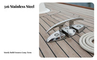 Folding Boat Cleat Retractable Docking Cleat Rustproof Mirror Polished for Yacht Owners, Marina
