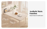 Space-Saving Rectangular Table with 4 Chairs Minimalist Design 5-Piece Dinette Set Easy to Clean Dining Furniture Stable Construction for Apartment Dwellers, Families, Homeowners, Small Areas, Living Room, Kitchen, Breakfast Nook