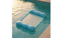 Air Tube Mesh Pool Lounger Rectangular Inflatable Pool Buoyant Lounger Padded Floating Recliner Light Blue
