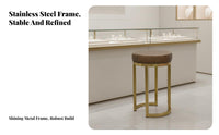 Modern Design Backless Pedestal Stool Sleek Look Bar Chair Integrated Footrest Seating Furniture Stable Round Base for Business Owners, Interior Decorators, Jewelry shop, Reception Area, Boutique, Restaurant