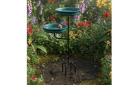 Standing Bird Bath Feeder Antique Bronze Metal Bird Bath Easy to Clean for Patio