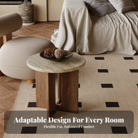 Wabi-Sabi Design Round Pedestal Table Minimalist Design Round Pedestal Stand Movable Home Furniture Compact Size for Decor Enthusiasts, Interior Designers, Apartment Dwellers, Sofa Side, Living Room, Bedroom, Reading Nook