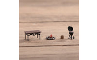 4 Pieces 1/64 Scale Barbecue Scene Collectible Miniature BBQ Set Decorative Diorama Accessory for Hobbyists, Collectors