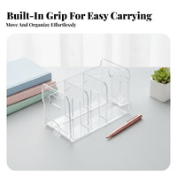 Multi-Compartment document Sorter Space-Saving Desk Organizer upright Storage
