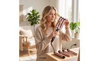 Two Voltage Curling Iron with Interchangeable Barrels Adjustable Temperature Interchangeable Curling Wand Set Professional Multifunctional Hair Styler Heat-Resistant for Women, Home, Travel, Salon