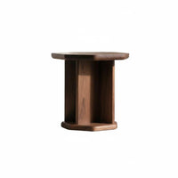 dual-level Corner Stand Song era Aesthetic 2-Tier Side Table solid Wood Construction Round and Square Top choices for Entryway