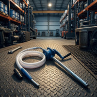 Oil Transfer Pump with Hose Rotary Manual Transfer Pump for Mechanics, Garage