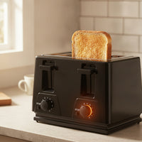 Electric Two-Slice Toaster Glossy Toaster with Wide Slots Compact Appliance Space-Saving for Students, Renters, Breakfast, Dorm Rooms, Apartments