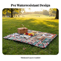 Waterproof Foldable Ground Cover Portable Convertible Tote Mat Moisture-Proof Picnic Blanket Easy to Carry for Families, Parents, Couples, Picnics, Beach, Camping, Travel