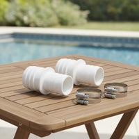 2 Pieces Pool Hose Adapter with Clamps Watertight Pool Hose Adapter