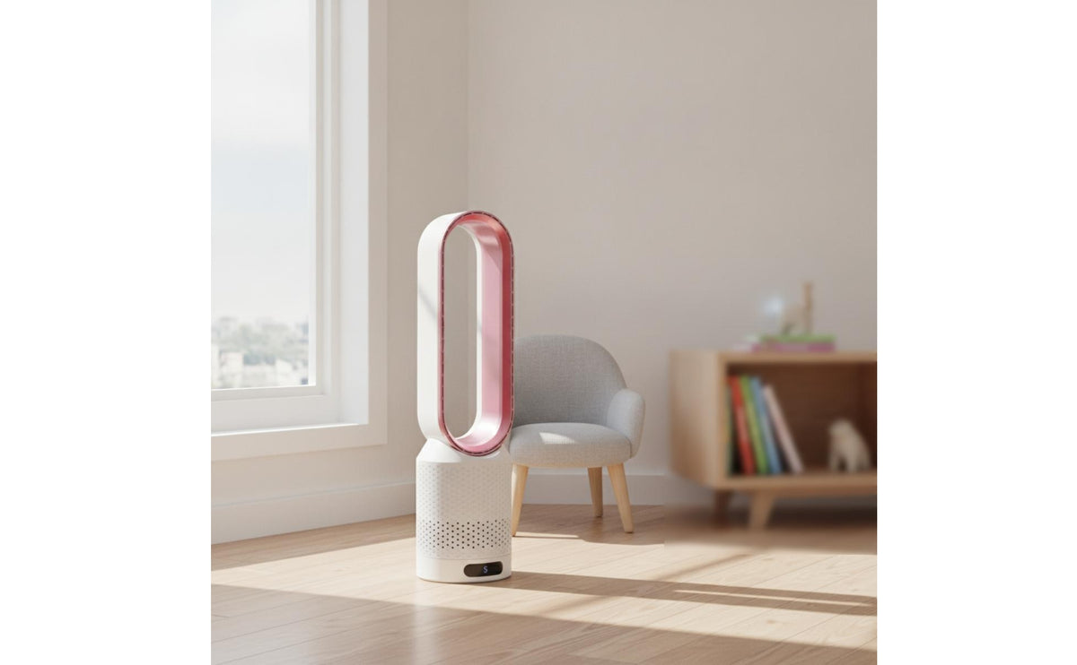 Oscillating Bladeless Fan with Wireless Controller Cooling Bladeless Fan Quiet Smart for Light Sleepers, Families, Bedroom, Living Room, Office