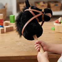 Musical Horse Head Stick Toy for Kids, Role Play Prop with Detachable Wheel and Sound Effects