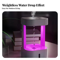 Colorful Lighting Anti-Levitation Humidifier Ambient Night Light Water Drop Backflow Humidifier Automatic Power Deactivated for Students