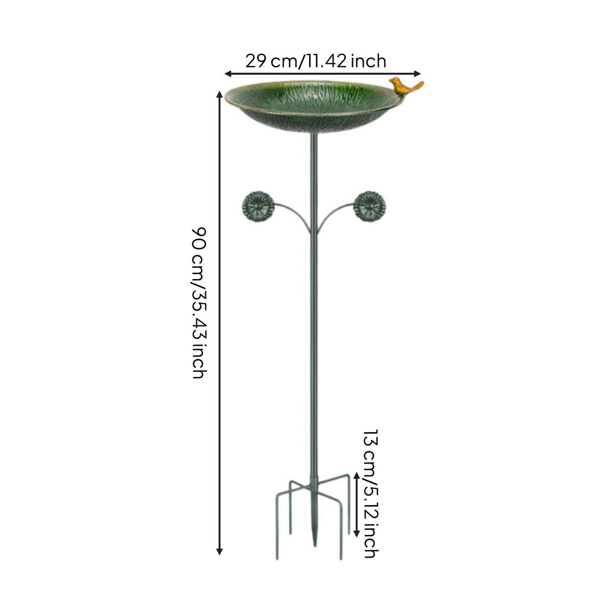 Bird Bath Feeder Bowl Iron Art Vintage Bird Bath Stand Rustic Design for Backyard