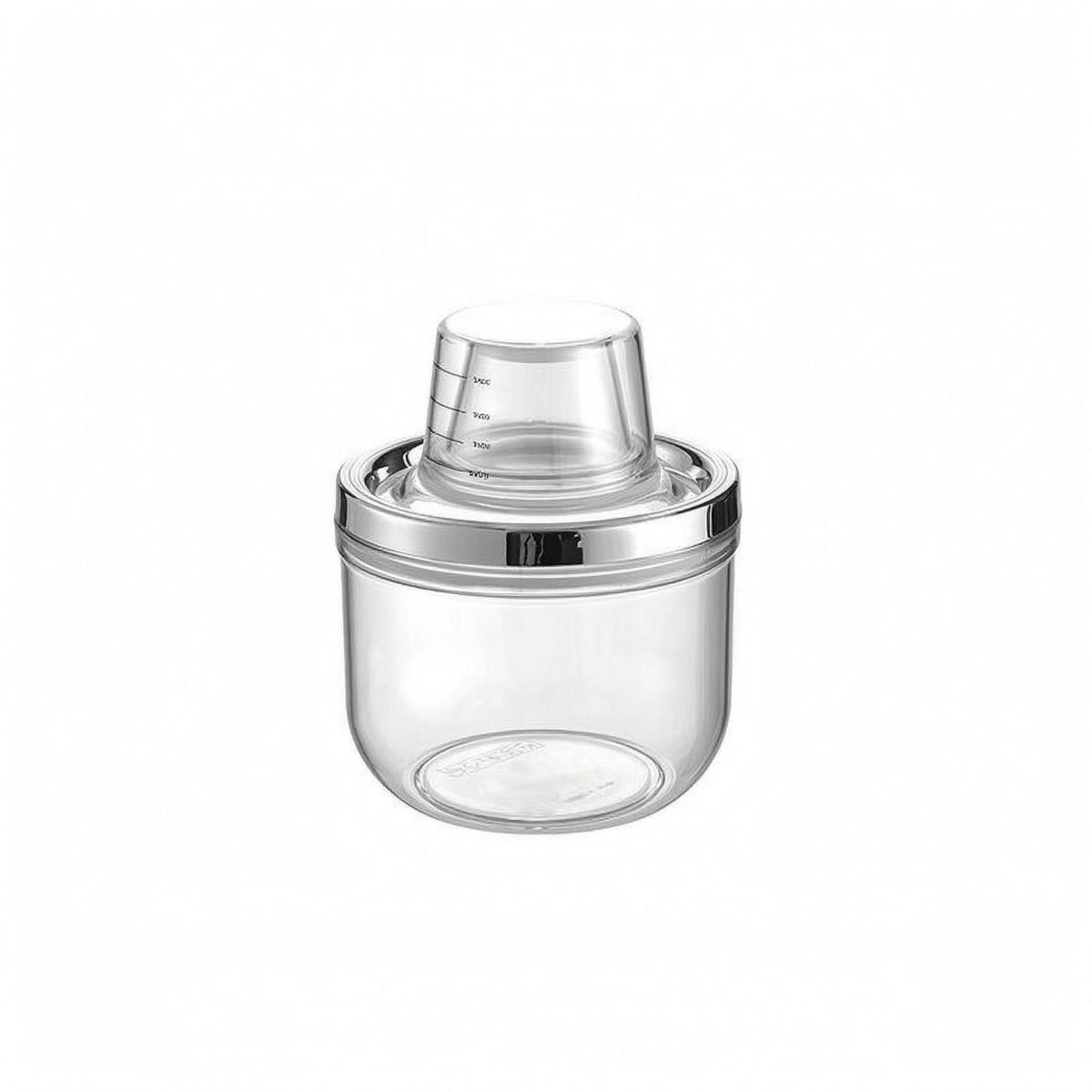 Clear Body Transparent Storage Jar Silver Rim Measurement Jar for Kitchen
