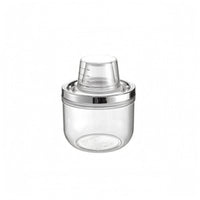 Clear Body Transparent Storage Jar Silver Rim Measurement Jar for Kitchen